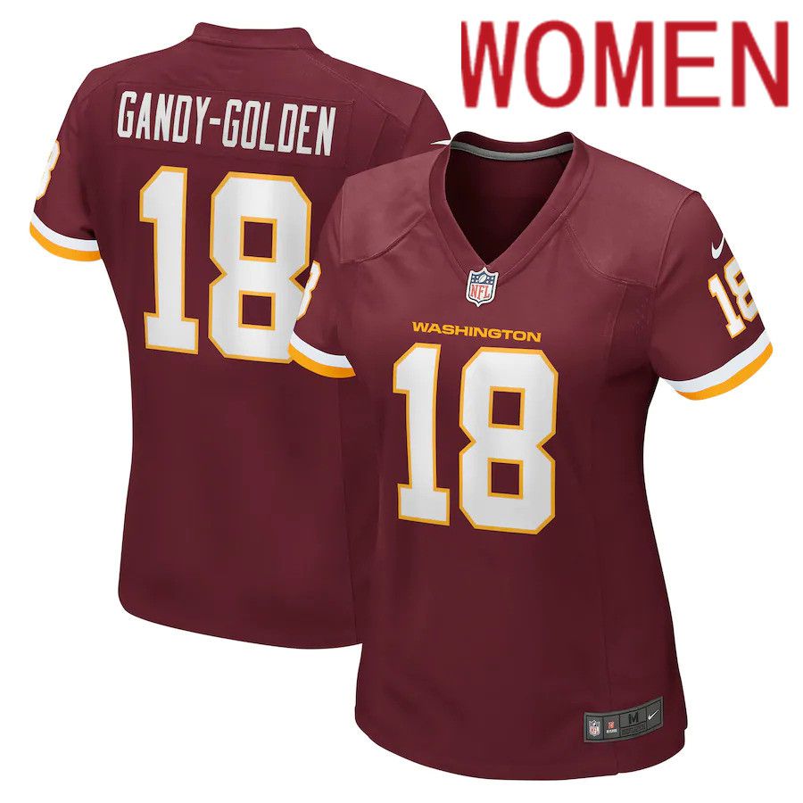 Women Washington Redskins 18 Antonio Gandy-Golden Nike Burgundy Primary Game NFL Jersey